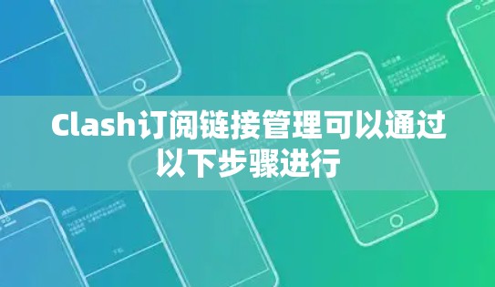 Clash订阅链接管理可以通过以下步骤进行